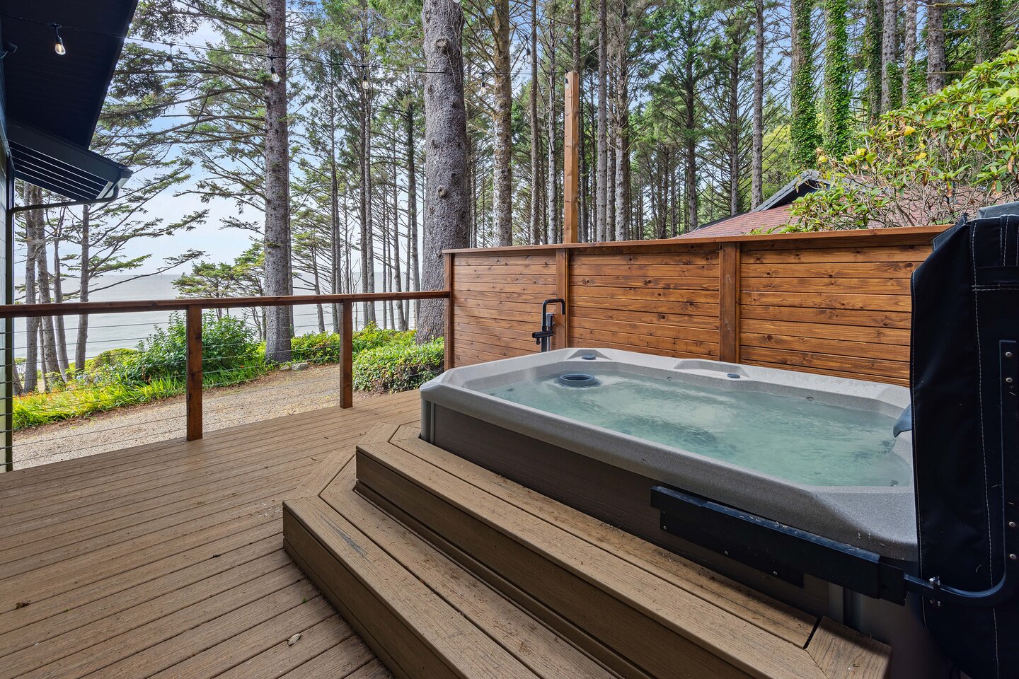 Relax in the ocean view hot tub!